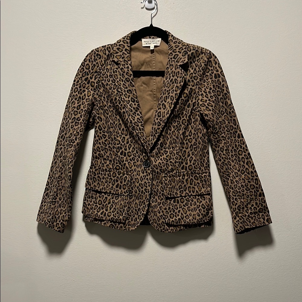 NILI LOTAN Leopard Print Addison Blazer, Size 0 - Picture 4 of 14
